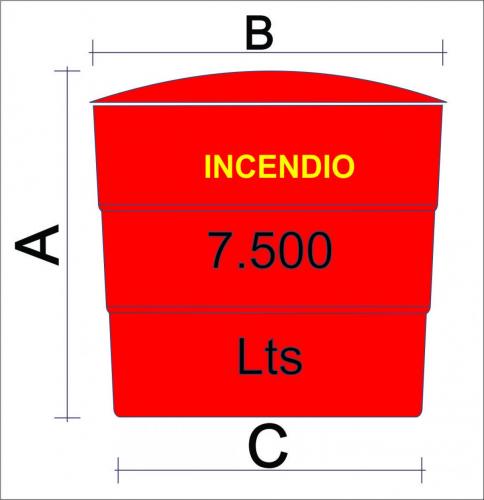 Tanque para incendio 7500 litros basico