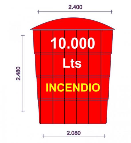 Tanque para incendio 10000 litros basico reforzado